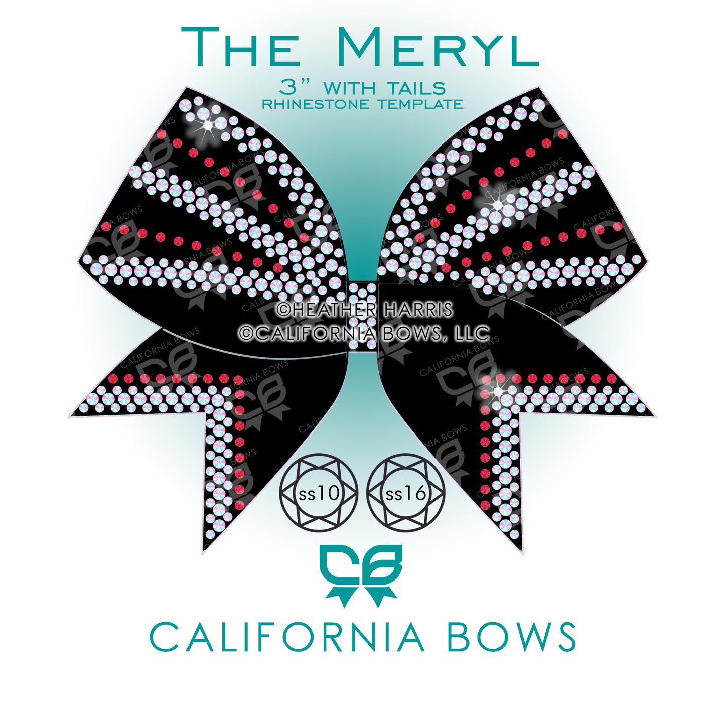 Meryl 3" Bow Rhinestone Template Download
