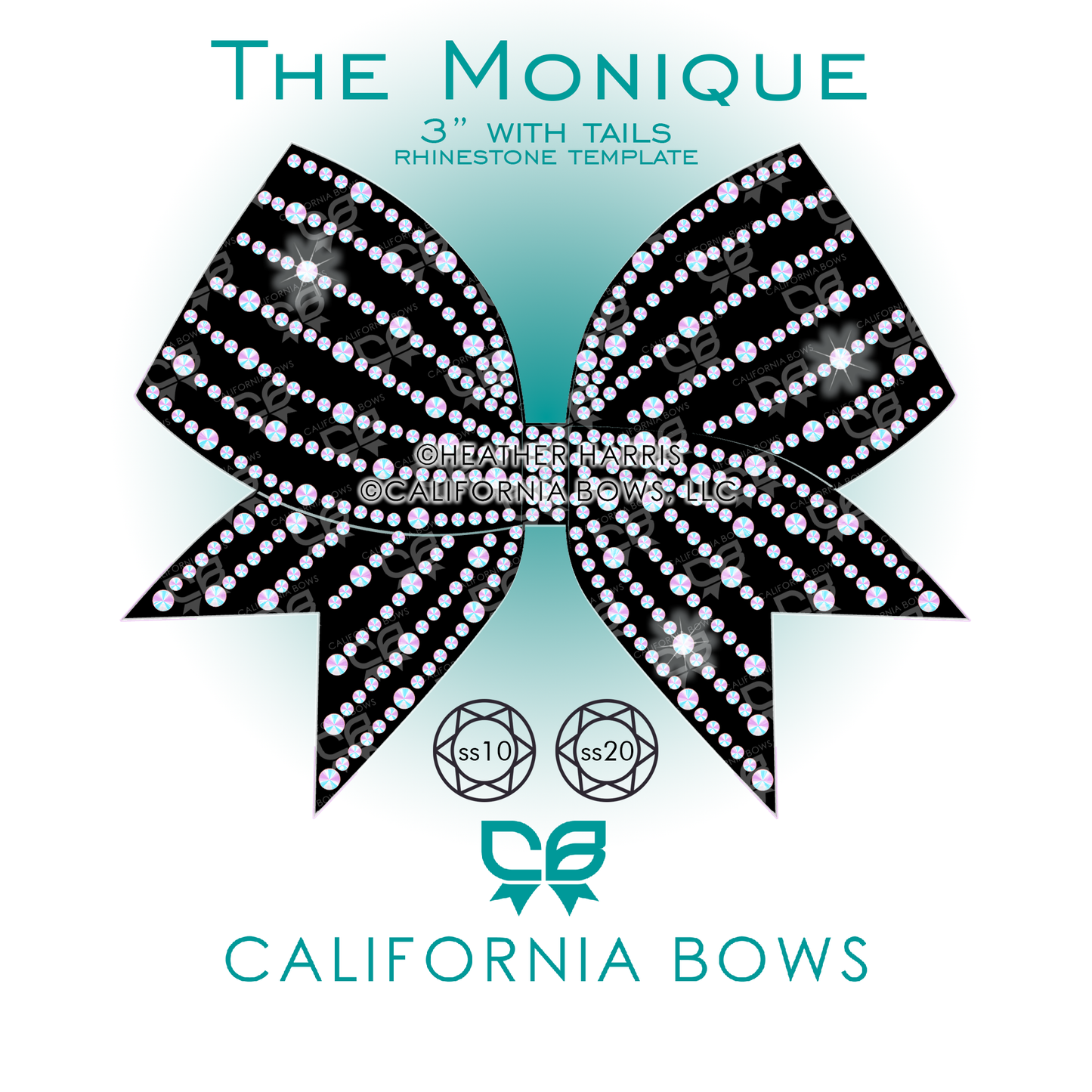 Monique 3" Bow Rhinestone Template Download