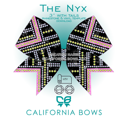 Nyx 3" Bow Rhinestone Vinyl Template Download