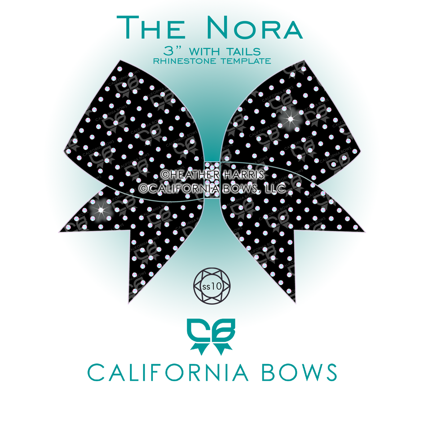 Nora 3" Bow Rhinestone Template Download