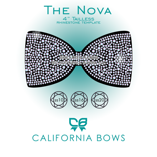 Nova 4" Tailless  Bow Rhinestone Template Download