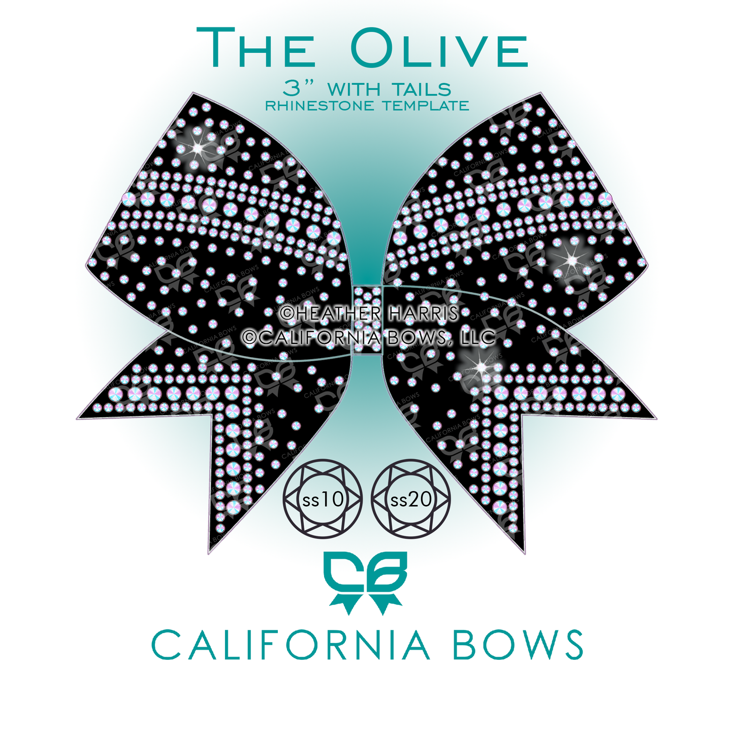 Olive 3" Bow Rhinestone Template Download