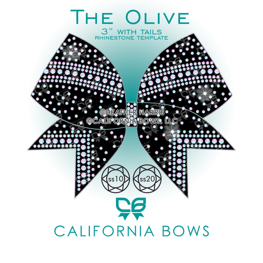 Olive 3" Bow Rhinestone Template Download