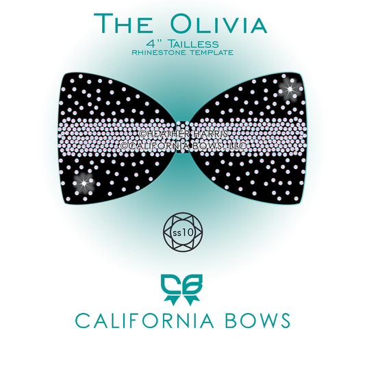 Olivia 4" Tailless Bow Rhinestone Template Download