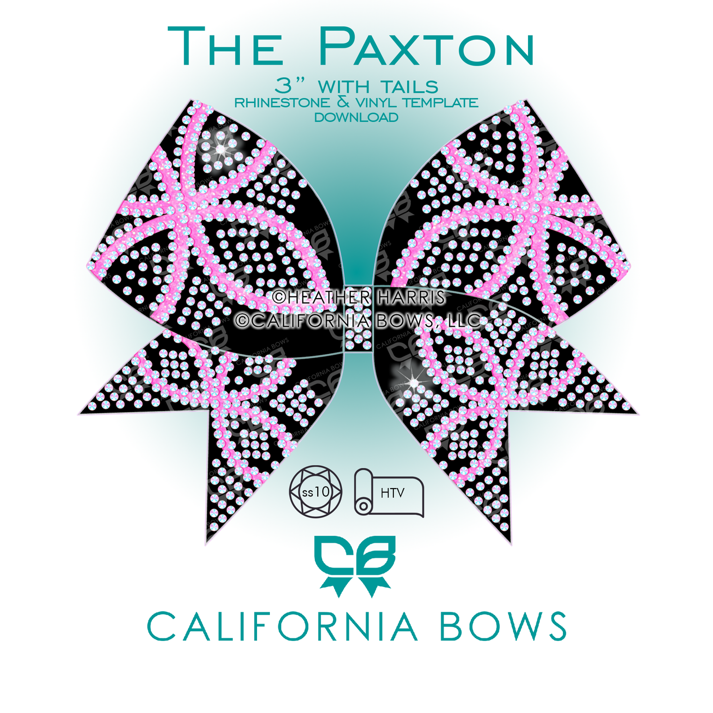 Paxton 3" Bow Rhinestone & Vinyl Template Download