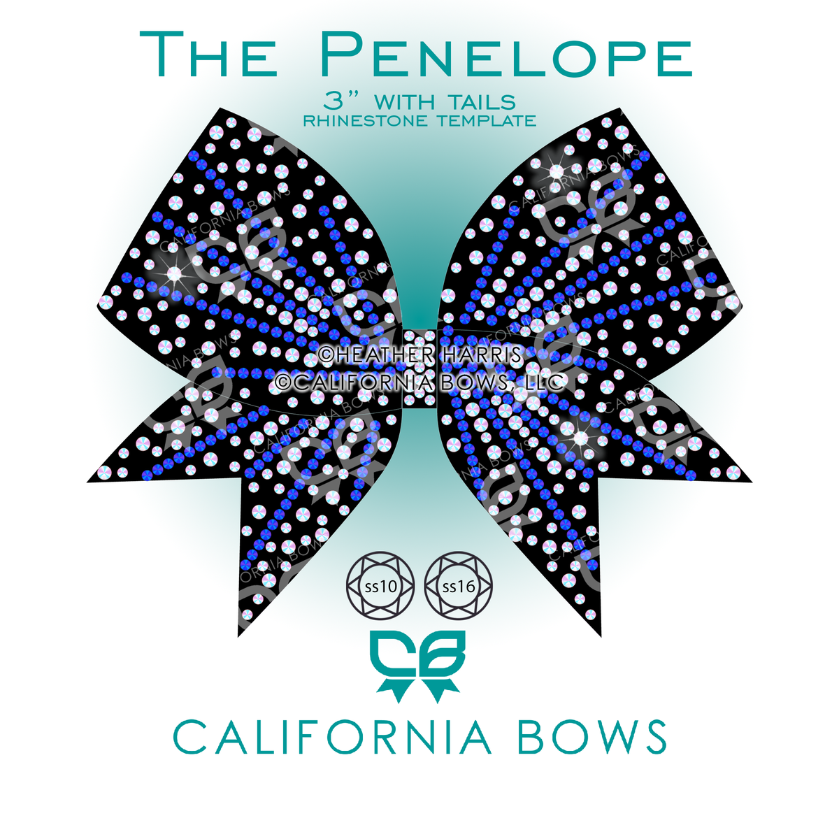 Penelope 3" Bow Rhinestone Template Download