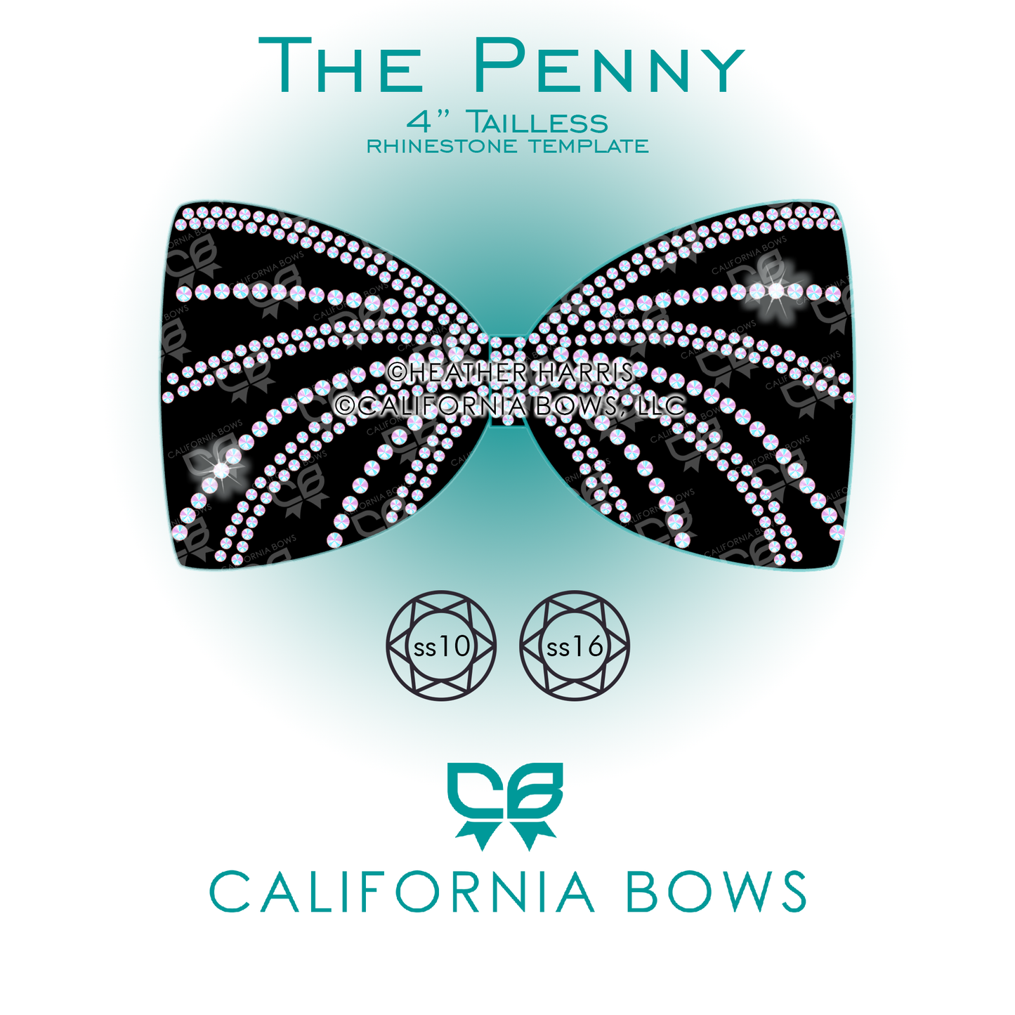 Penny 4" Tailless Bow Rhinestone Template Download