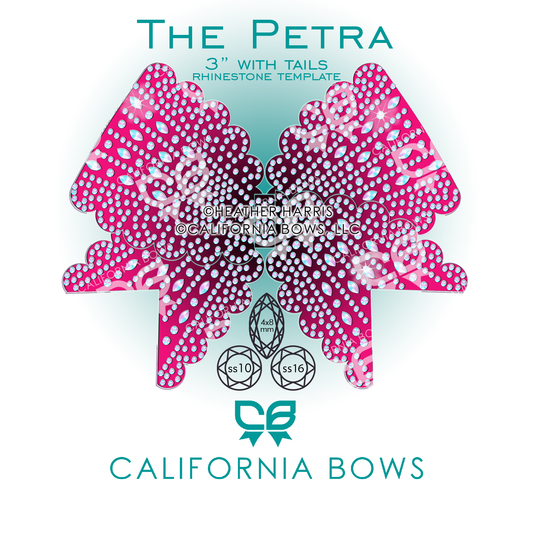 Petra 3" Bow Rhinestone Vinyl Template Download