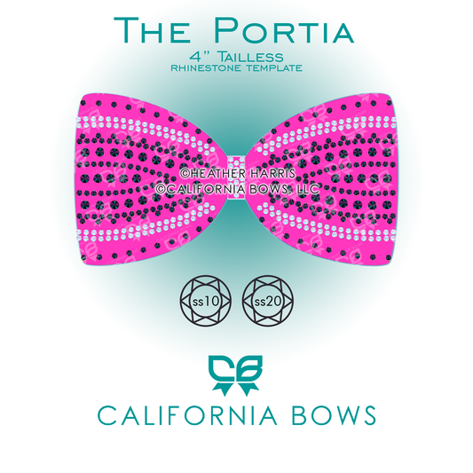Portia 4" Tailless Bow Rhinestone Template Download