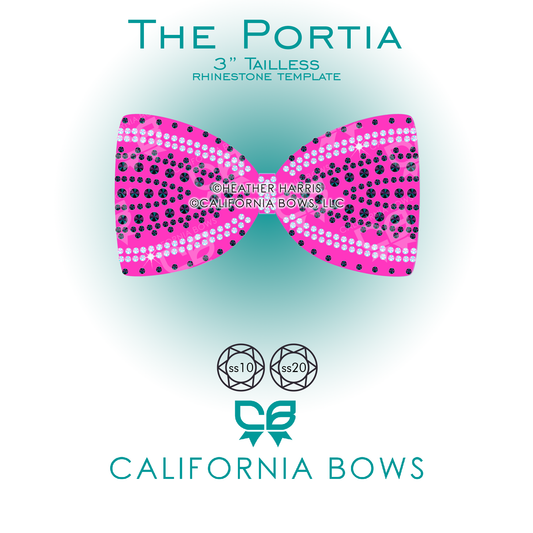 Portia 3" Tailless Bow Rhinestone Template Download