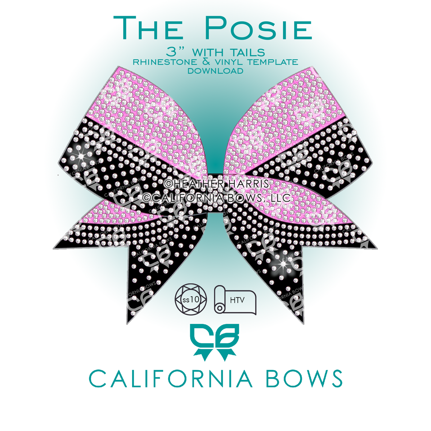 Posie 3" Bow Rhinestone Template Download