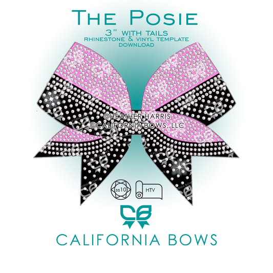 Posie 3" Bow Rhinestone Template Download