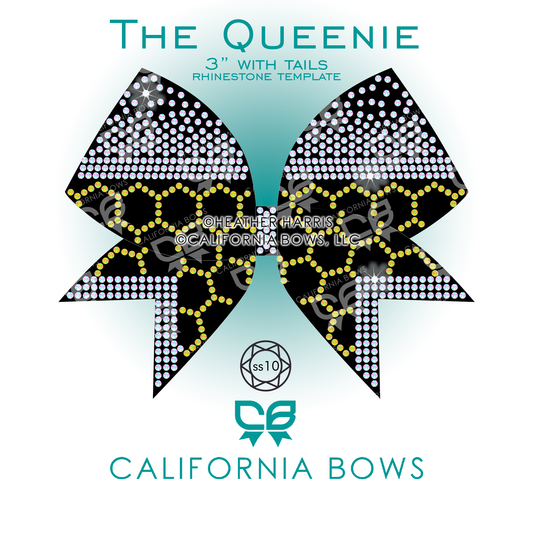Queenie 3" Bow Rhinestone Template Download