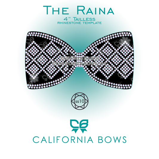 Raina 4" Tailless Bow Rhinestone Template Download