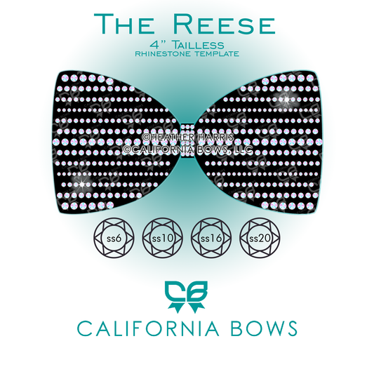 Reese 4" Tailless Bow Rhinestone Template Download