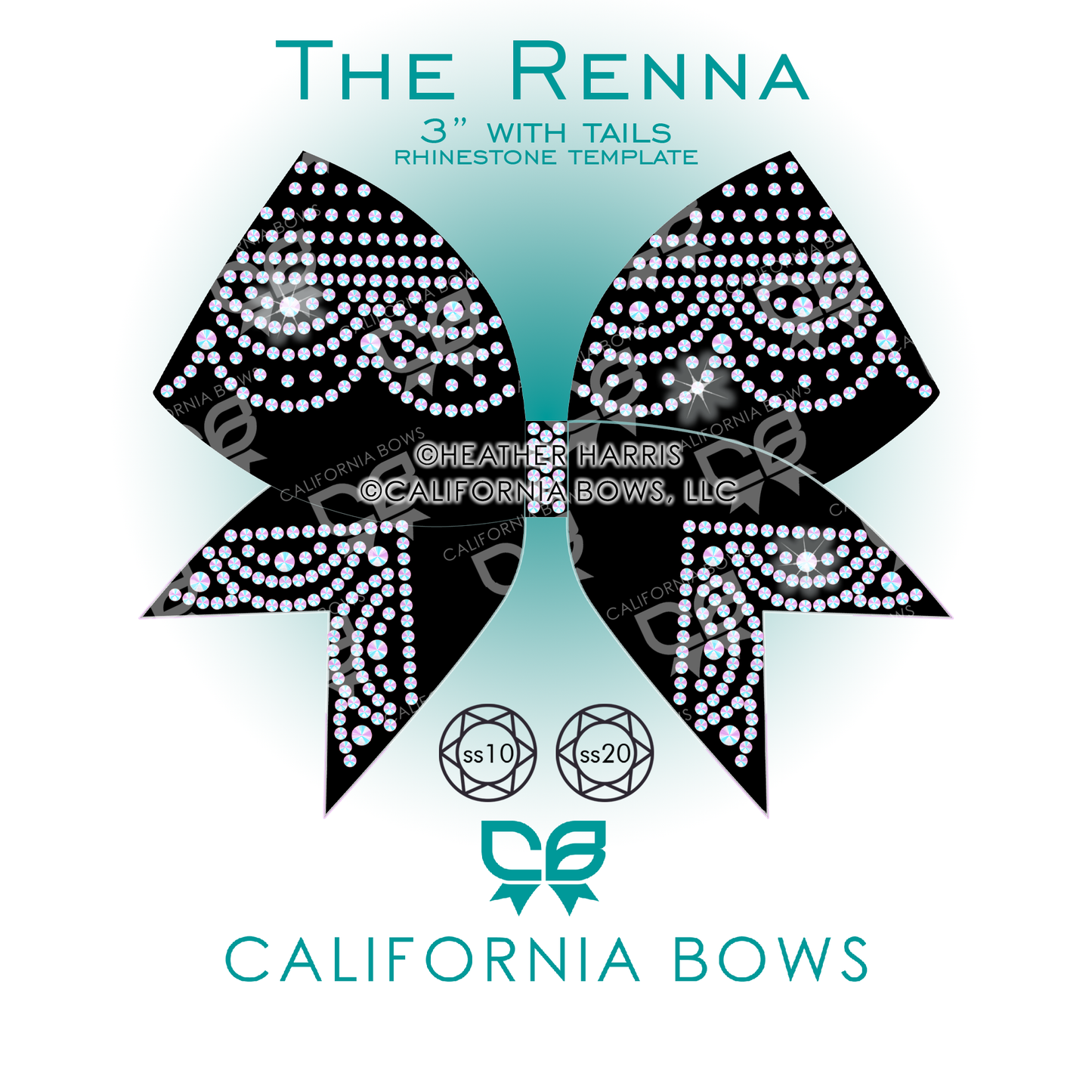 Renna 3" Bow Rhinestone Template Download