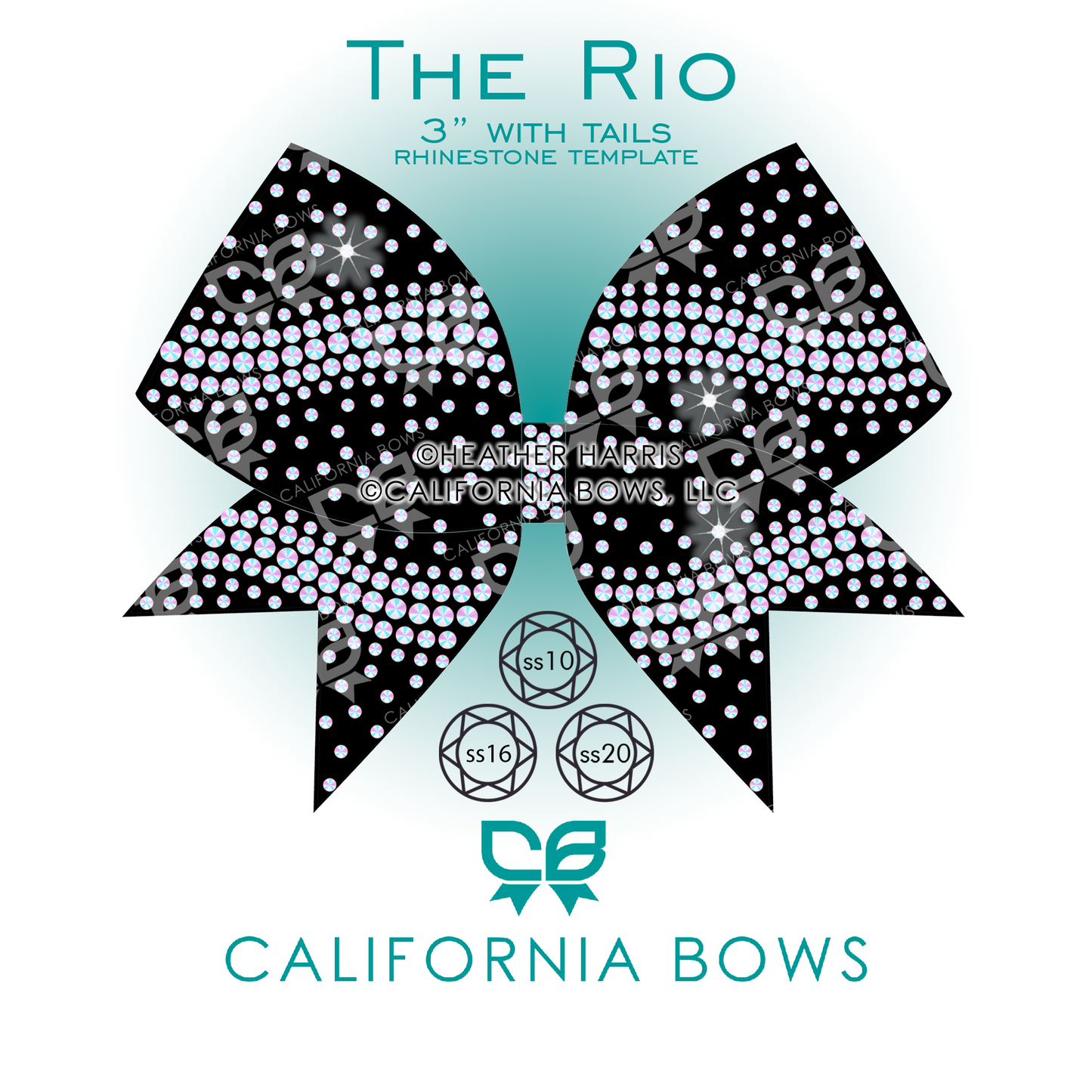 Rio 3" Bow Rhinestone Template Download