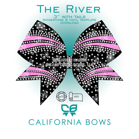 River 3" Bow Rhinestone & Vinyl Template Download