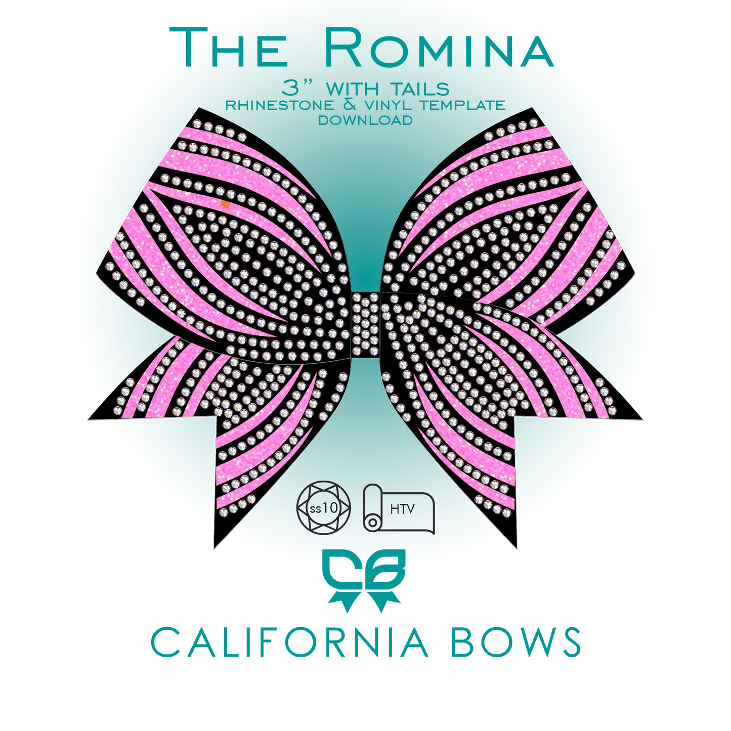 Romina 3" Bow Rhinestone & Vinyl Template Download
