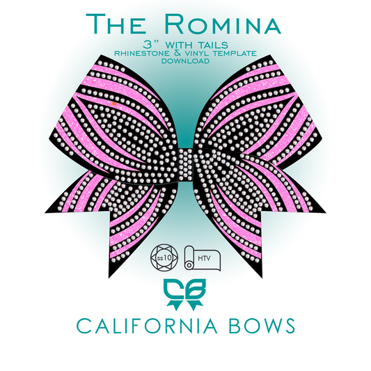 Romina 3" Bow Rhinestone & Vinyl Template Download