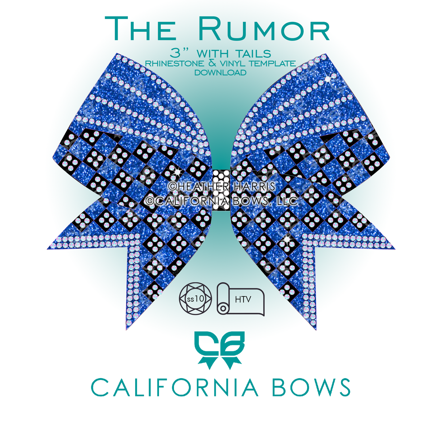 Rumor 3" Bow Rhinestone Vinyl Template Download
