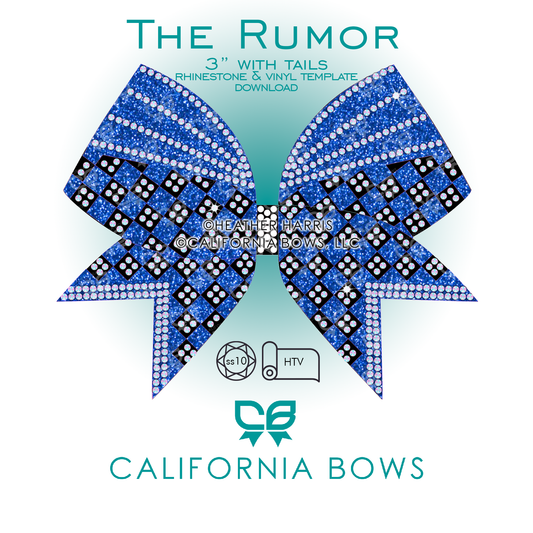 Rumor 3" Bow Rhinestone Vinyl Template Download