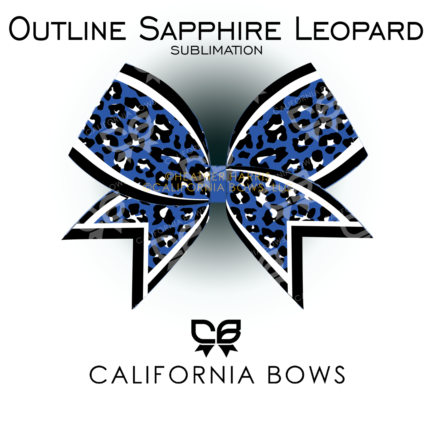 Sapphire Leopard Cheetah Bow Sublimation Download PNG