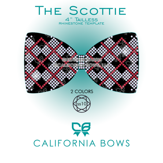 Scottie 4" Tailless Bow Rhinestone Template Download