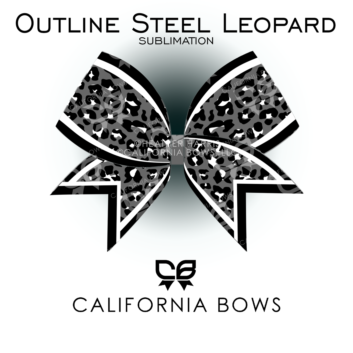 Steel Leopard Cheetah Bow Sublimation Download PNG
