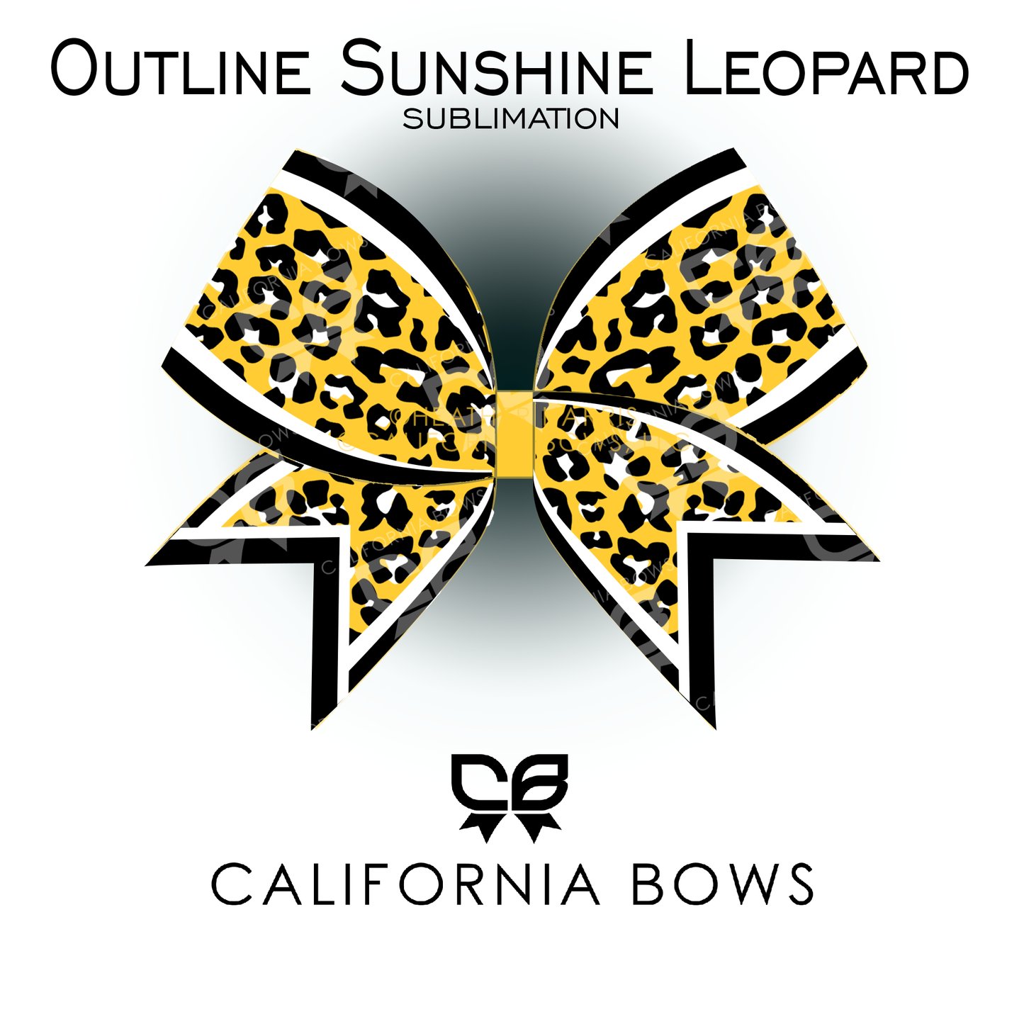 Sunshine Yellow Leopard Cheetah Bow Sublimation Download PNG