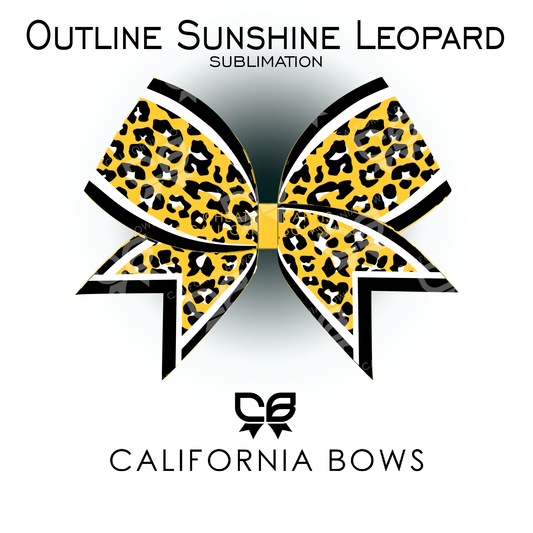 Sunshine Yellow Leopard Cheetah Bow Sublimation Download PNG