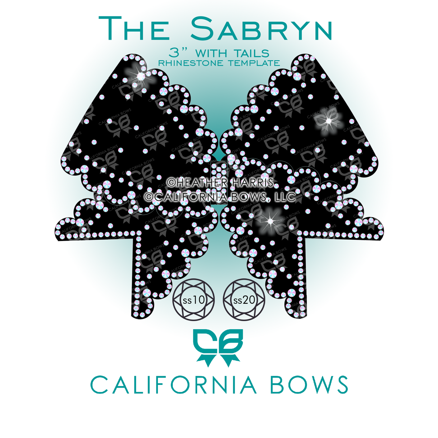 Sabryn 3" Bow Rhinestone Vinyl Template Download