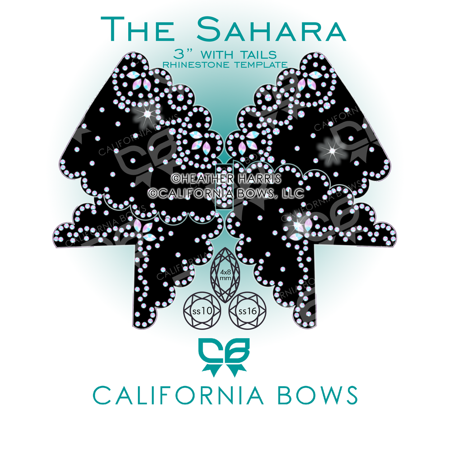 Sahara 3" Bow Rhinestone Template Download