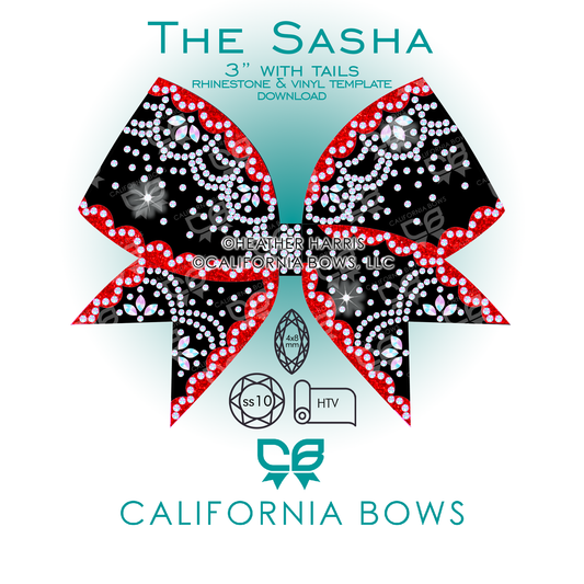 Sasha 3" Bow Rhinestone Vinyl Template Download