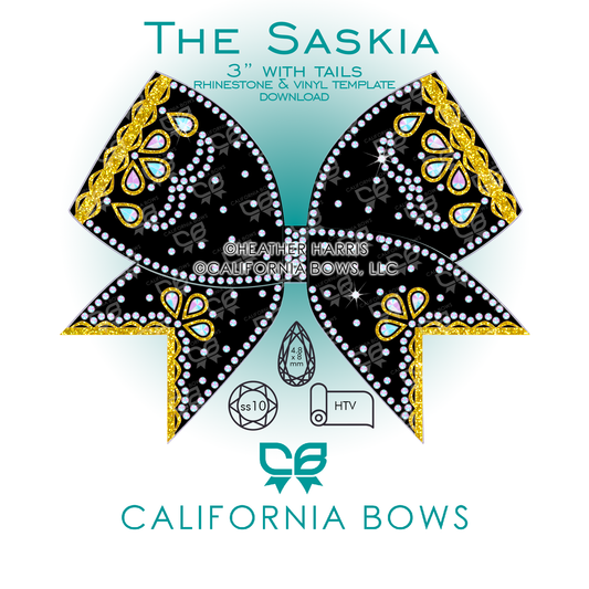 Saskia 3" Bow Rhinestone Vinyl Template Download