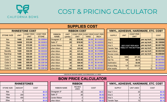 Pricing & Cost Calculator For Bow Makers