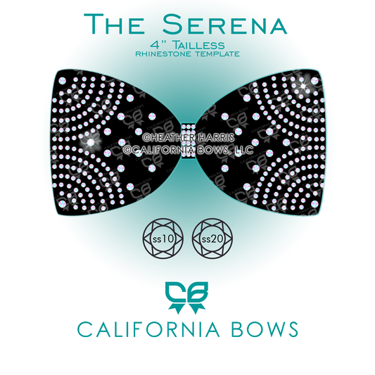 Serena 4" Tailless Bow Rhinestone Template Download