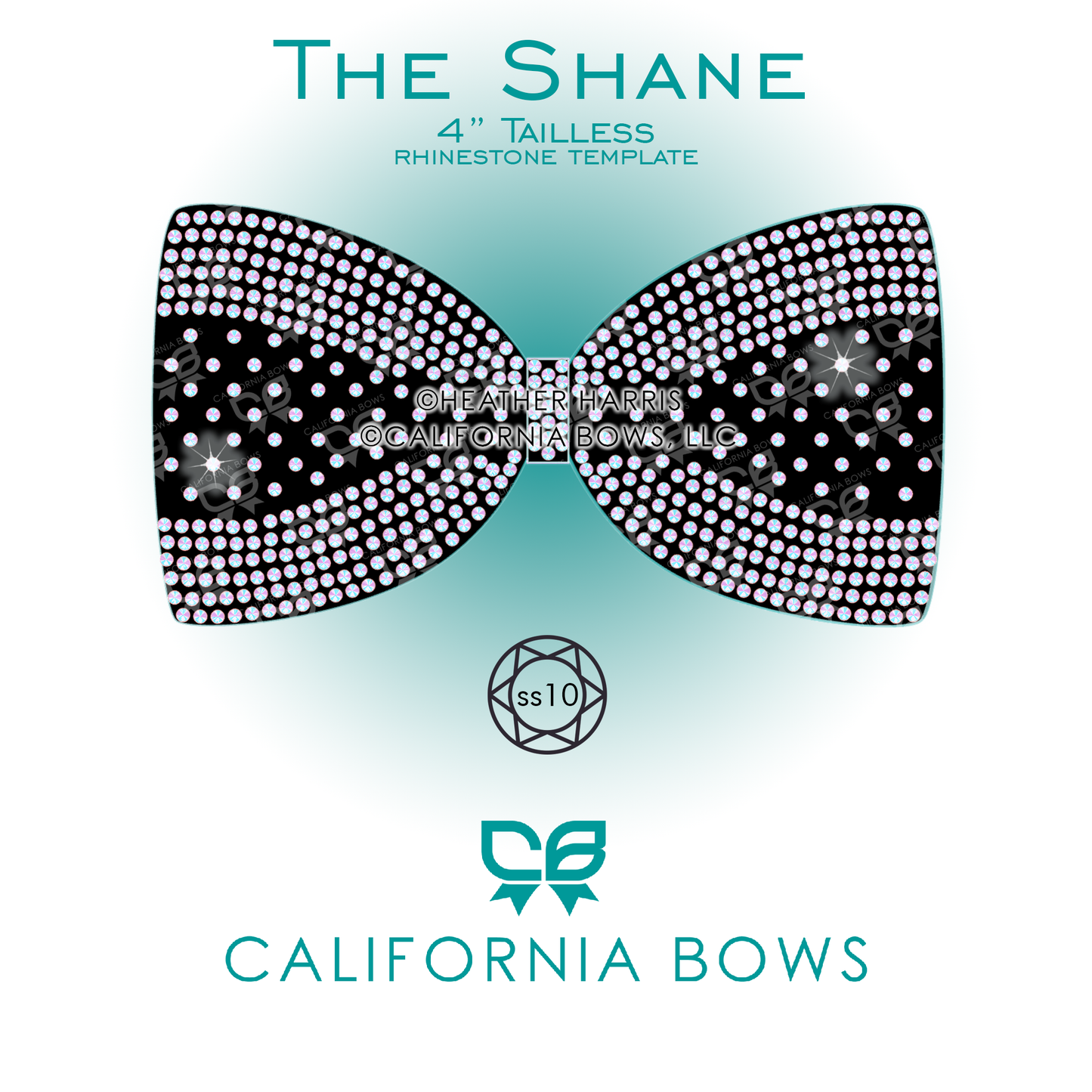 Shane 4" Tailless Bow Rhinestone Template Download