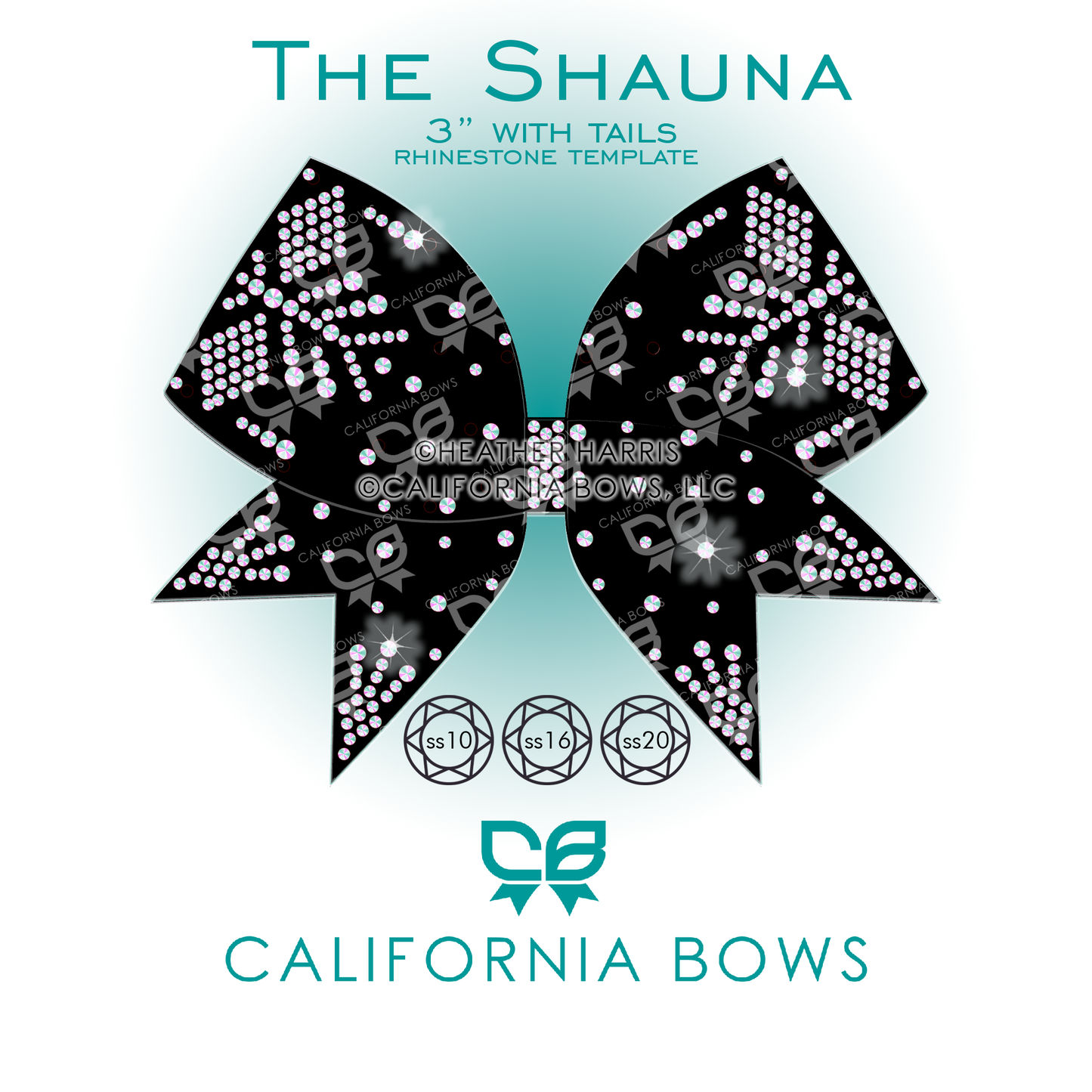 Shauna 3" Bow Rhinestone Template Download