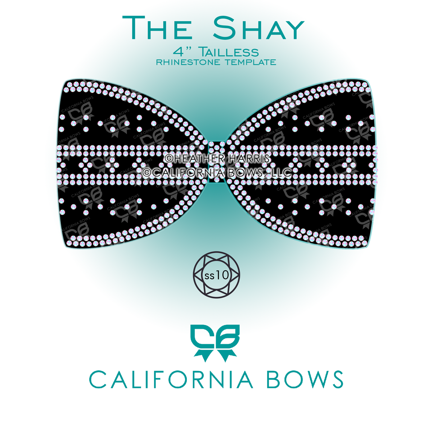 Shay 4" Tailless Bow Rhinestone Template Download