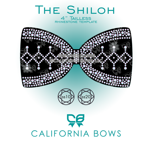 Shiloh 4" Tailless Bow Rhinestone Template Download