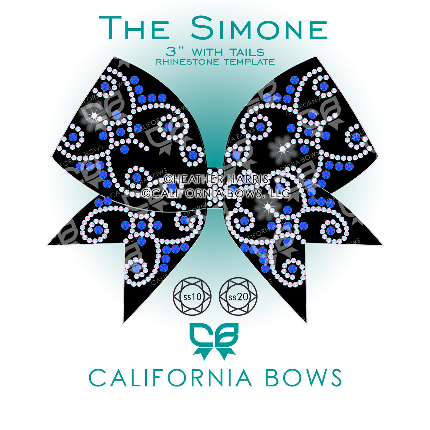Simone 3" Bow Rhinestone Template Download