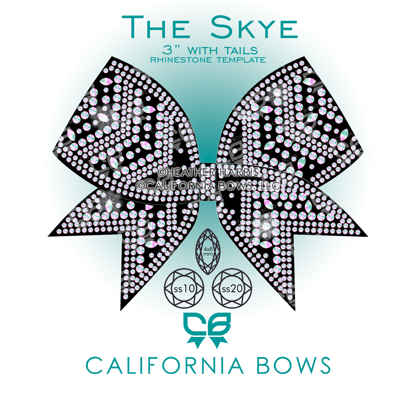Skye 3" Bow Rhinestone Template Download