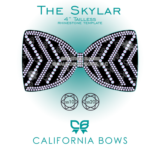 Skylar 4" Tailless Bow Rhinestone Template Download