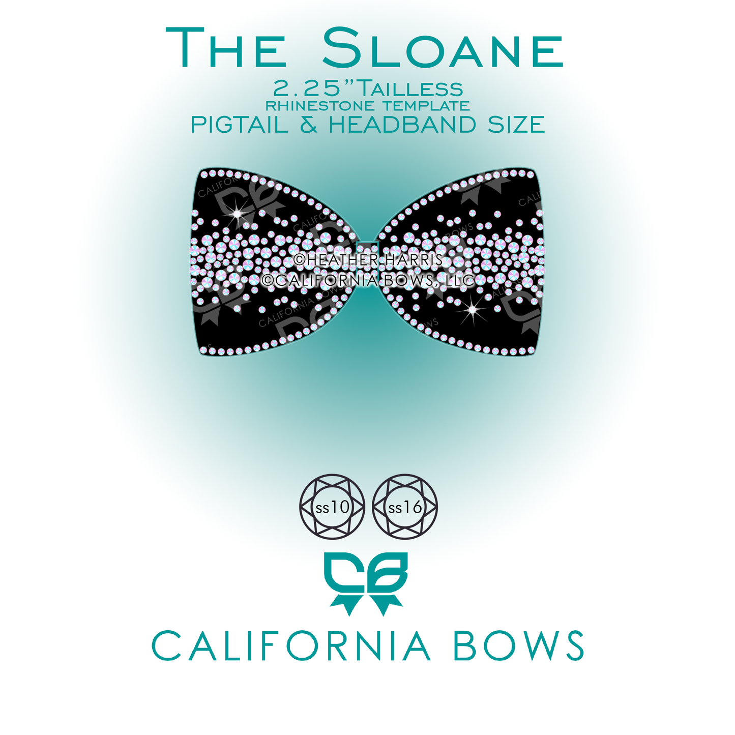 Sloane 2.25" Tailless Bow Rhinestone Template Download