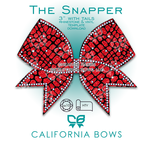 Snapper 3" Bow Rhinestone Vinyl Template Download