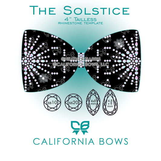 Solstice 4" Tailless Bow Rhinestone Template Download