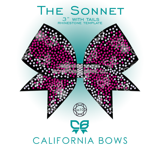 Sonnet 3" Bow Rhinestone Template Download