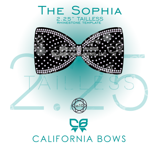 Sophia 2.25" Tailless Bow Rhinestone Template Download