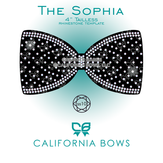 Sophia 4" Tailless Bow Rhinestone Template Download